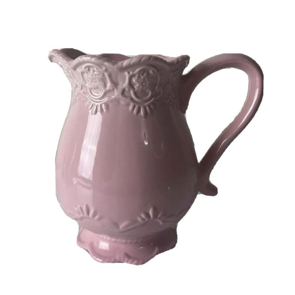 2004 A Special Place Pink Pitcher, Vase for Floral Arrangement, 7.75”